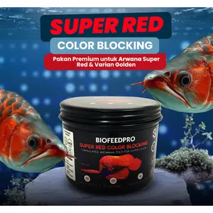 AROWANA SUPER RED COLOR BLOCKING PELET 100GR | BIOFEEDPRO | FLOATING SUPER RED COLOR ENHANCER PELET FOR AROWANA