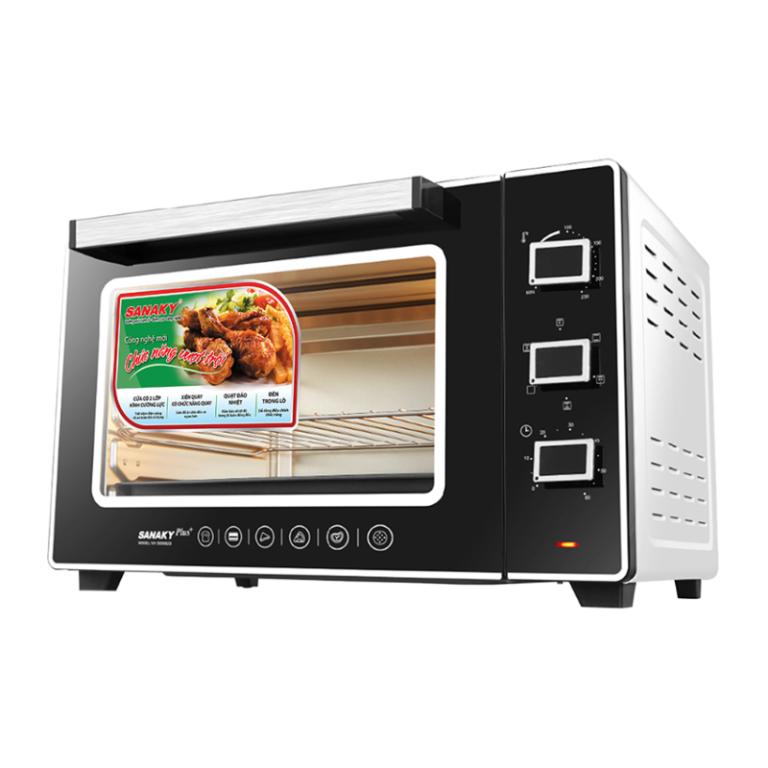 Sanaky by MEGA - Lò Nướng Sanaky VH-5099N2D 50L, 2000 (W) - Vỏ Thép Không Gỉ - Cửa Kính 2 Lớp, Bảng Điều Khiển Núm Vặn Bền Bỉ