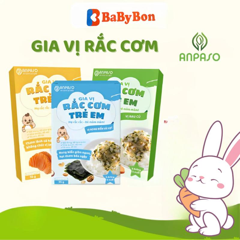  Gia Vị Rắc Cơm Cho Bé ANPASO - Rong Biển Trộn Cơm Vị Cá Hồi Rong Biển Rau Củ 35g 