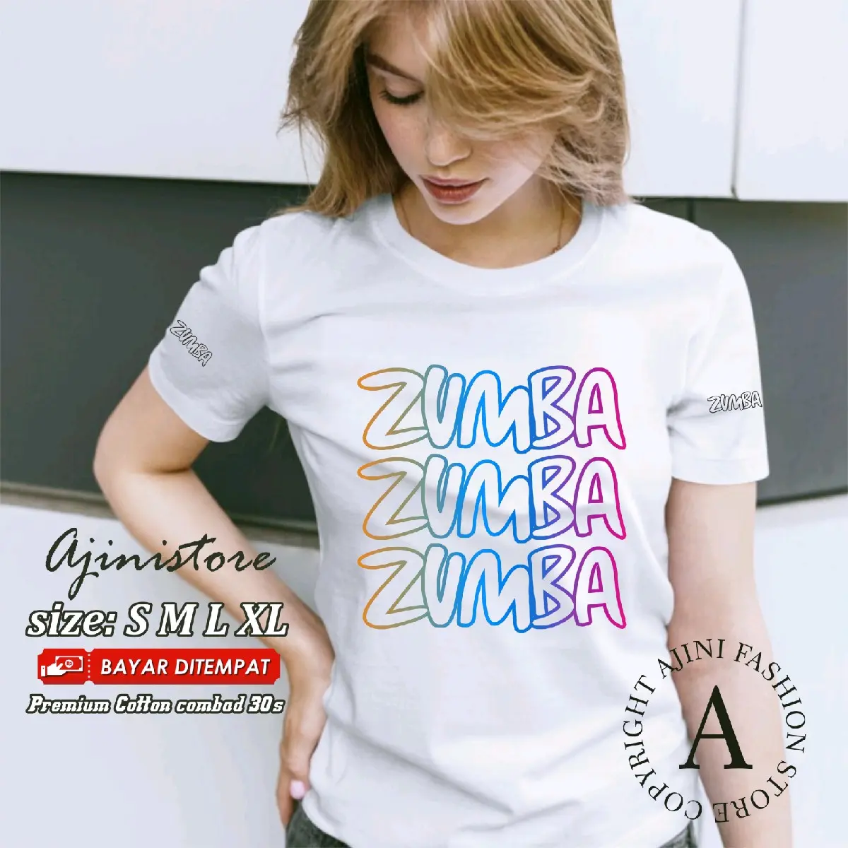 kaos zumba atasan olahraga wanita kaos olahraga wanita kaos senam atasan olah raga kaos aerobic katun combad 30s (gradation)