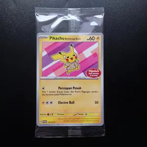 Pikachu Berkemeja Batik Flower version Pokemon Indonesia PROMO card