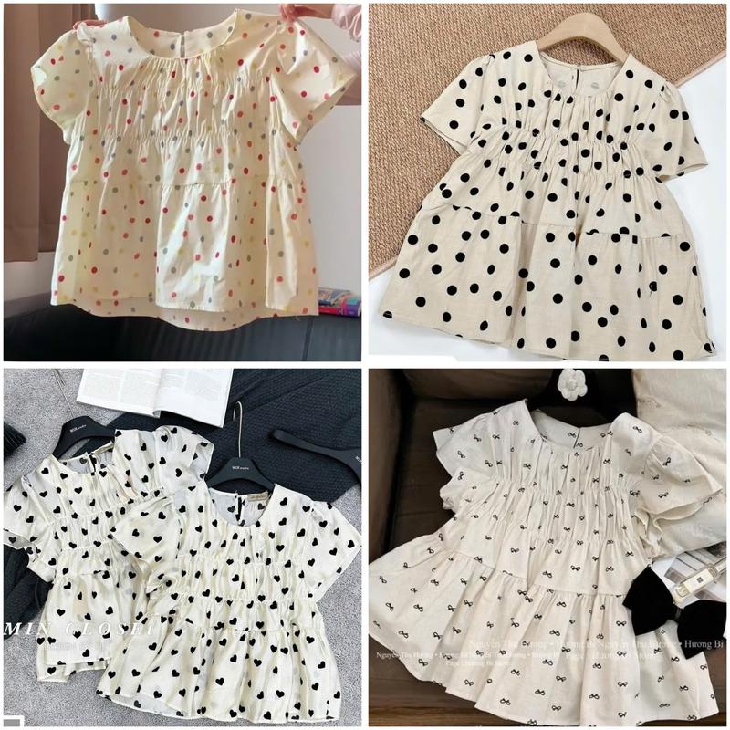 Lẻ áo bầu dáng babydoll có nhiều họa tiết , chất đũi mát  free size 45-70kg