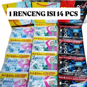1 RENCENG ISI 14 SACHET POSH DEO LOTION SACHET 11 GRAM DEODORANT SACHET