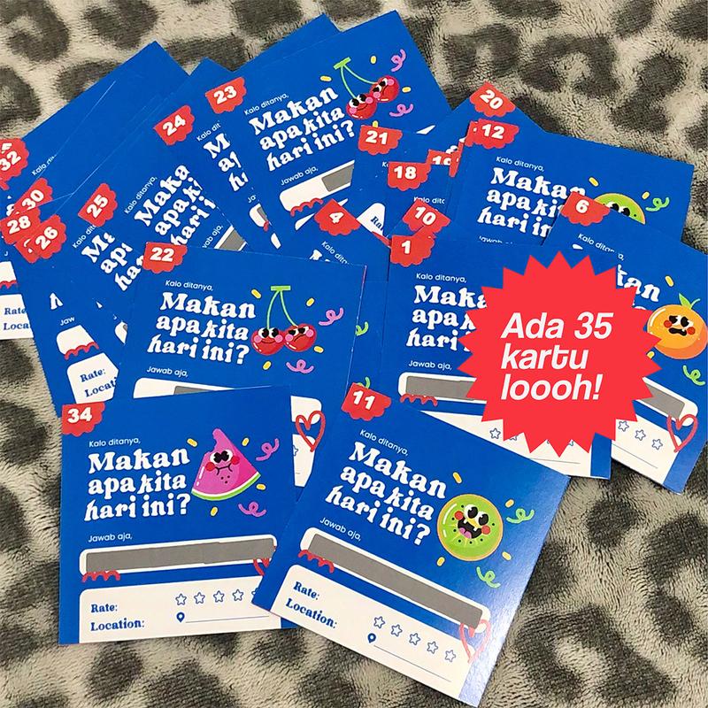 Makan Apa Hari Ini - Card Game Kartu Permainan Couple Bestie Hadiah BFF Kartu Gosok Seru 5