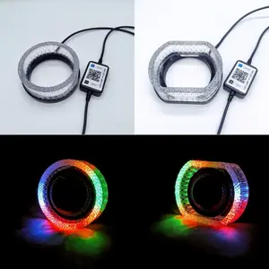 Shroud Projector BiLED Acrylic Angel Eye Akrilik Vinyx Crystal 5D WRGB Projie LED 2.5 Inch 3 Inchi Bulat Kristal Mobil Motor Car Kendaraan Lampu