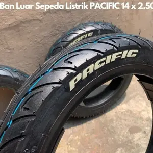 Ban luar sepeda listrik 14 x 2.50 inch Ban Tubeless Exotic dan Pentil Miring Pvr50 high quality