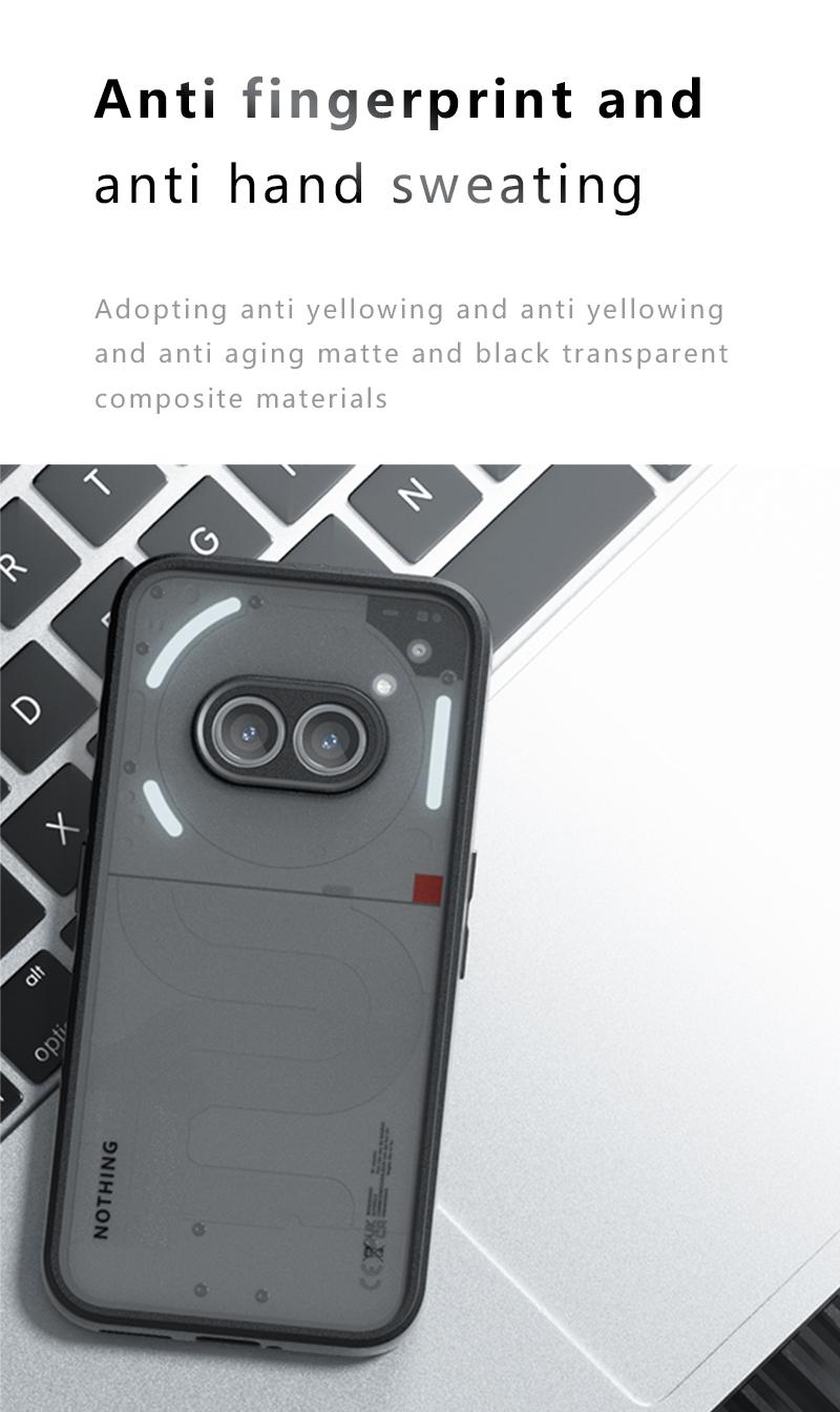 Product Introduction of Nothing Phone 2a 2aPLUS Phone Casing matte skin feels four corners of the anti-fall airbag are transparent Black softcase back shell case  does not yellow Protection Cover Protective Cellphone Phonecase Smartphone Protector 10
