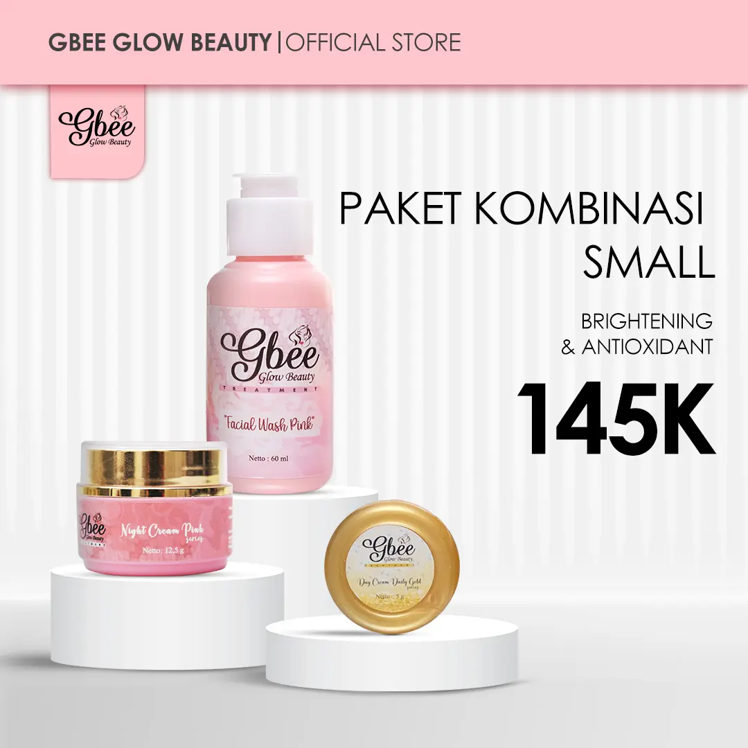 Gbee Glow Beauty Paket Kombinasi Kinclong Small - Set Perawatan Skincare Remaja Pencerah Wajah Facial Pelembab kulit Kering