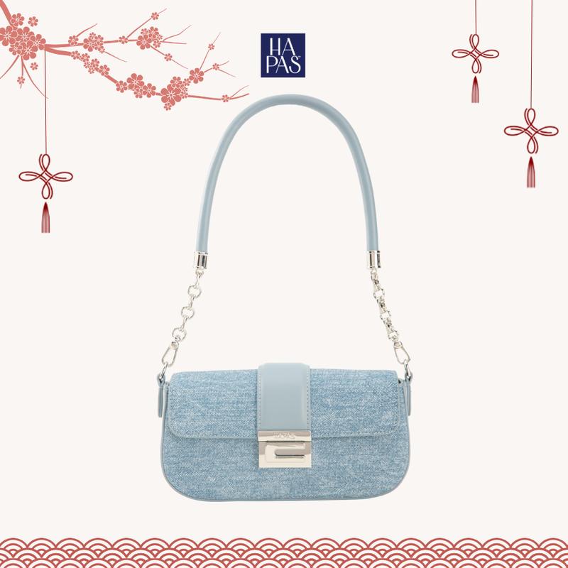 Túi Xách Nữ HAPAS Chính Hãng Đeo Vai Đai Ngang C Chic Cao Cấp Đơn Giản Size 21 - TDV23056 Bag Lady Chain