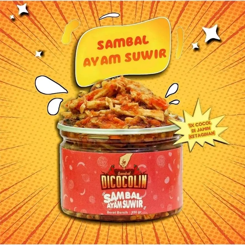 Sambal Ayam Suwir (new varian by dicocolin) pilihan yang lebih sehat indonesia halal SPP-IRT 0