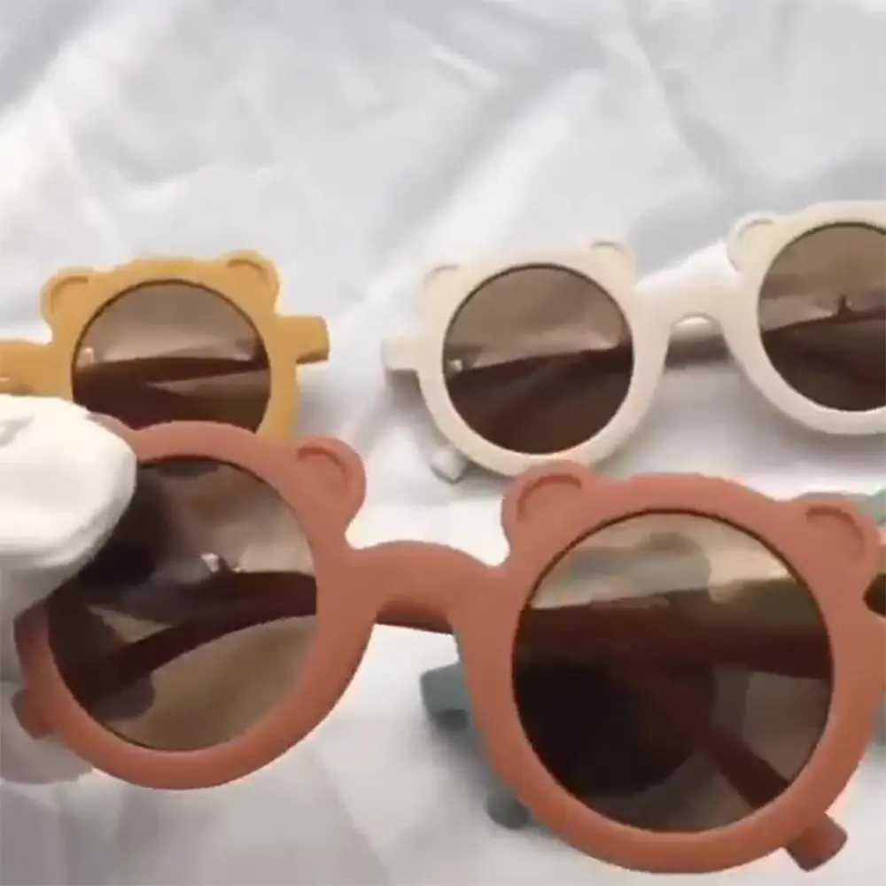 Travel popular new style cute round frame bear children's sunglasses summer sun visor glasses trendy baby sunglasses