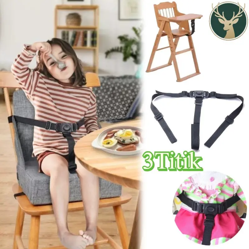 Sabuk Kursi Bayi Pengaman 3 Titik Adjustable/ Seat Belt Baby Chair Stroller / Sabuk Pengaman Bayi 3 Titik / Seat Belt Baby Chair Adjustable/ Sabuk Kursi Makan Bayi Belt / Sabuk Kursi Bayi Pengaman Baby Untuk Penggunaan Harian
