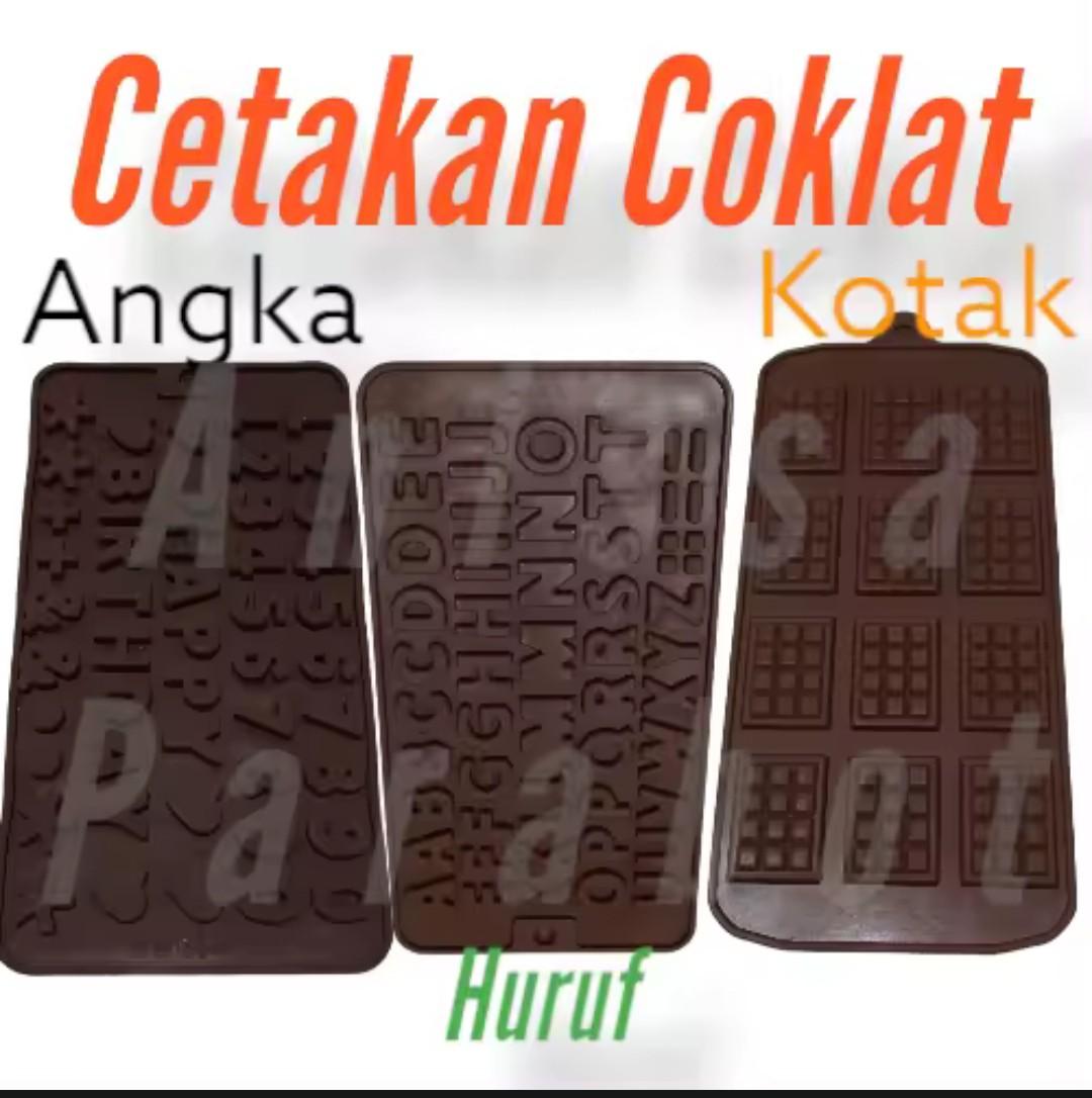 Cetakan Coklat Silikon karakter ,Huruf, Angka dan Kotak Set Kitchenware