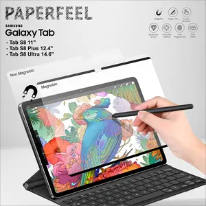 Zoyu Paper Feel Like Magnetic/Non Screen Protector untuk Samsung Galaxy Tab S8 11", S8 Plus 12.4", S8 Ultra 14.6" 5G/Wifi - Anti Gores & Anti Glare