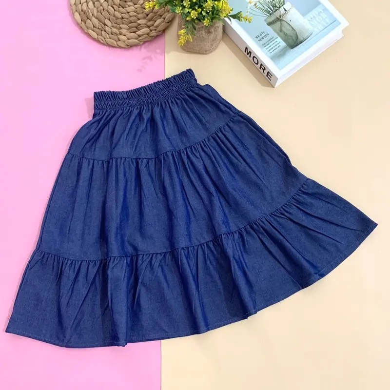 Hanna Skirt by little.hanaaa| Rok Flare Rempel Susun Katun Poplin Anak (1-10 Tahun) dan Dewasa Panjang Anak-Anak Mommy Remaja Perempuan 2