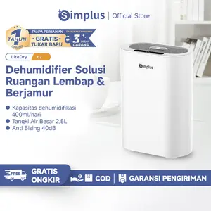 【SUPER DEALS】Simplus Dehumidifier C7 + Kotak Aromaterapi Kapasitas 2.5L 400mL/Hari Anti Bising 35dB Untuk Kamar Lemari Kamar Mandi CUSH007