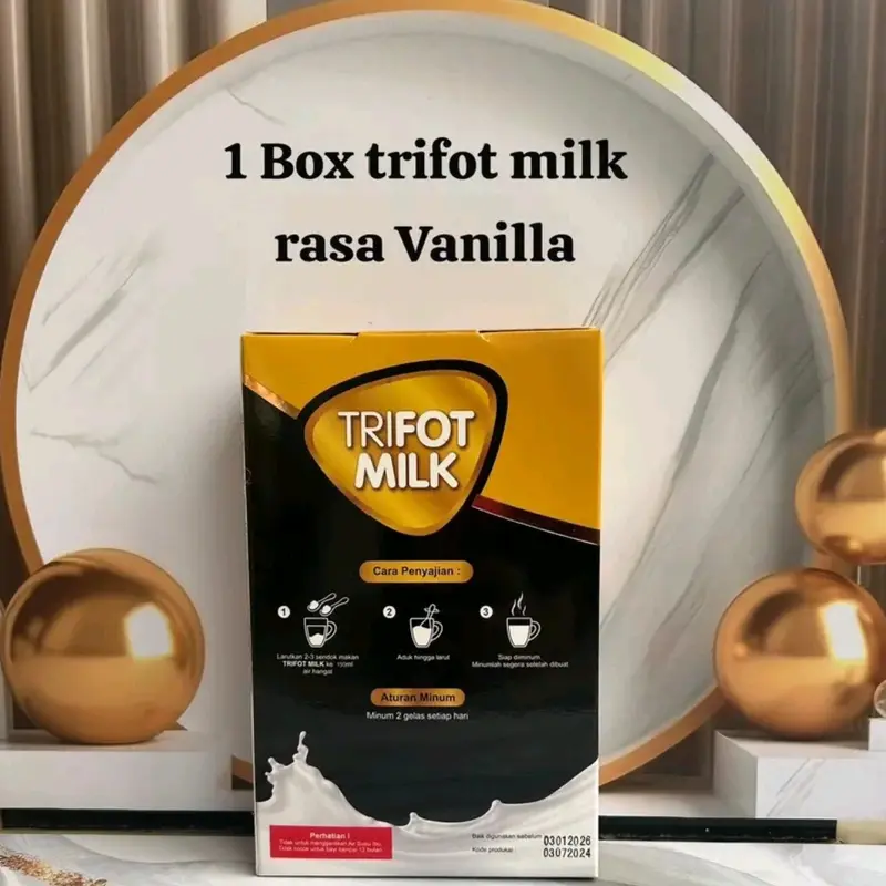 1 BOX TRIFOT MILK RASA VANILA & COKELAT BPOM HALAL 0