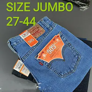 27-44/ JUMBO JEANS STANDAR 33-44 - Celana Jeans Pria Reguler Fit Ukuran Besar - Biru Terang/ LEV1S"0