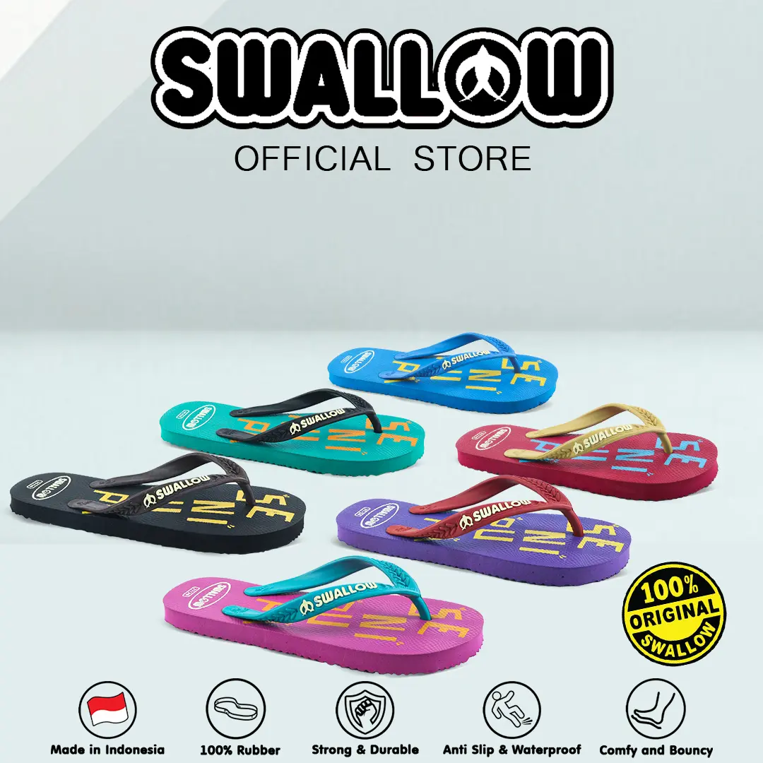 Swallow Sandal Jepit Seni  - Sendal Karet Dewasa Wanita Pria Anti Selip