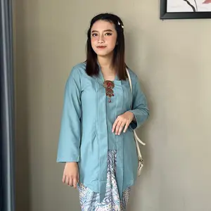 kebaya kutubaru katun premium Wisuda //Baju Dress Atasan Wanita//baju tradisional Panjang//Baju kondangan modern//baju atasan Hitam//baju atasan Kancing Tunik Batik
