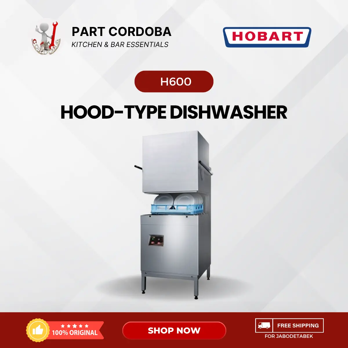 Hobart H600 Hood-Type Dishwasher Machine