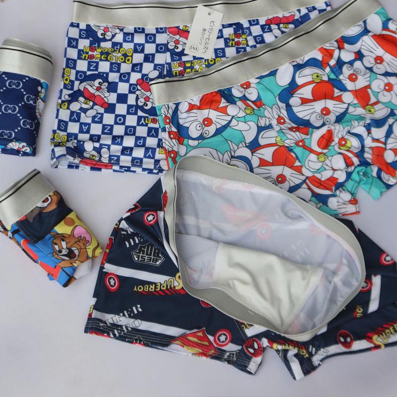 Combo 5 chiếc quần lót nam In hình Họa tiết Doremon Tom Jeryy Hàng loại 1 chất thun lạnh quần sịp đùi nam co dãn thoáng mát kháng khuẩn Boxer Quần Boxer Menswear trunks dễ thương