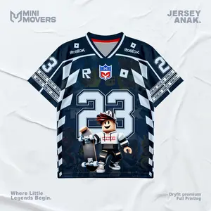 BREEZY OS Jersey Anak Mini Movers Roblox Number 23 Casual Boxy Fit Vintage Bahan Dryfit Brazil Milano NFL Size S-XL