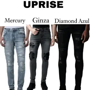 BNIB 100% original Uprise jeans Black Great biker tokyo blue reptile