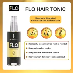 FLO HAIR TONIC Beautyhack's 60ml Penumbuh Perawatan Rambut Rontok Dan Kebotakan Dini
