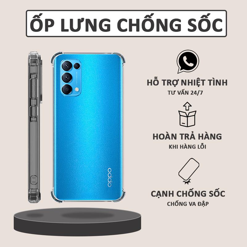 Ốp lưng cho Oppo Reno 5 / Reno 5 Pro chống sốc trong suốt giá rẻ