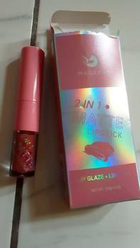 Product Review of 【CUCI GUDANG】MAGEFY 2-IN-1 Lipstik  / Matte Liquid Lipstick / Lip Lembut Tahan Lama Pelembab Pigmentasi Tinggi 12 Colors 8016 from K**5 1