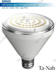 Sansi E27 24W 4000K 60° IP65 Waterproof LED Grow Light Bulb Full Spectrum - Lampu Pertumbuhan Tanaman Anti Air