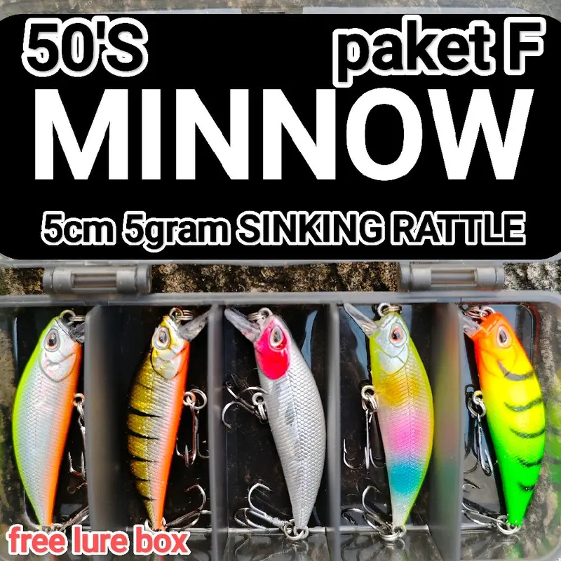 paket umpan casting MINNOW SINKING 5cm 5gram free box 5
