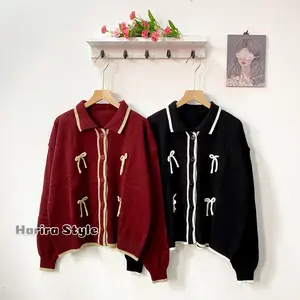 Mayumi Cardigan Rajut Pita Knitwear Wanita from Harira Style