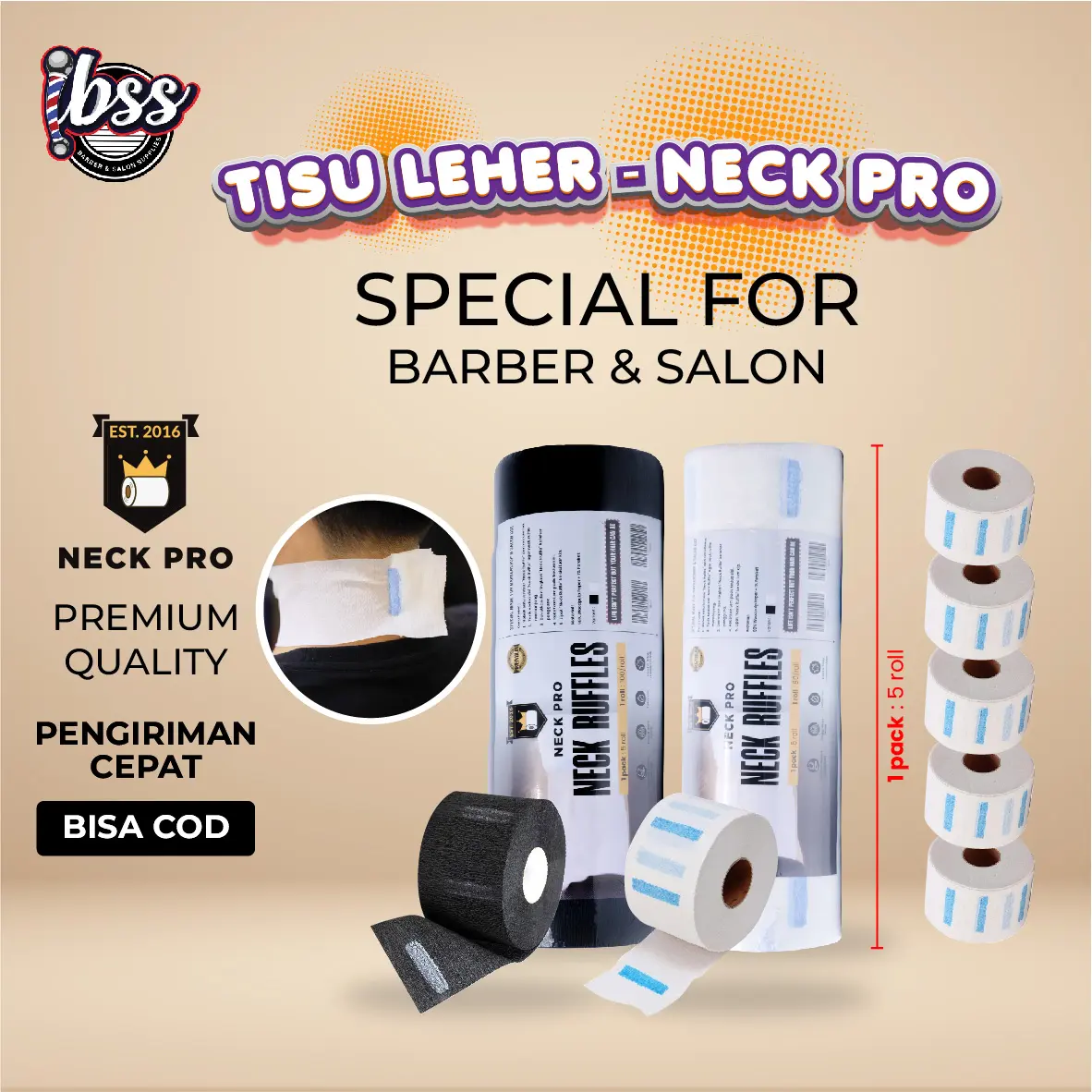 NECK PRO TISU LEHER BARBERSHOP PREMIUM  1 SLOP / TISU LEHER HITAM / TISU LEHER PUTIH / PAKET TISU LEHER MURAH / NECK TAPE / NECK PAPER / NECK RUFFLES / INDOBARBERSUPPLY / IBSS