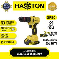 Gambar HASSTON 3075-025 CORDLESS IMPACT DRILL SET 21V / MESIN BOR TANPA KABEL SET dari Tirta Bangunan Kota Depok 3 Tokopedia