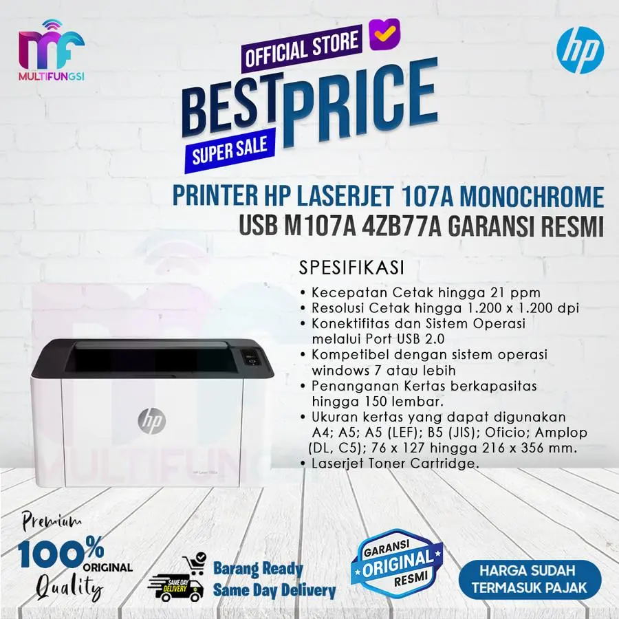 Printer HP Laserjet M108A / 108A (Pengganti M107A) 21ppm Monochrome