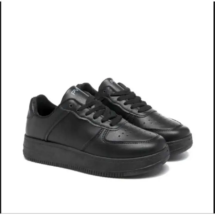 SEPATU SEKOLAH HITAM POLOS FULL BLACK TALI 37-43 TERBARU SEPATU PRIA WANITA 1