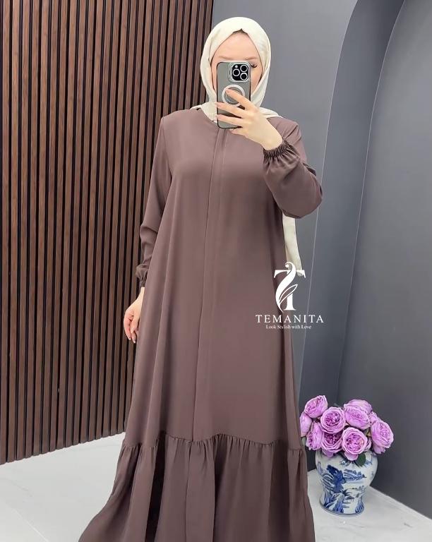 TEMAWANITA Medina Gamis Premium Bahan Halus Lembut - 7.1 Dress Busui Friendly dengan Resleting Dada Cocok untuk Idul Iedul Fitri Lebaran Masa Kini 4
