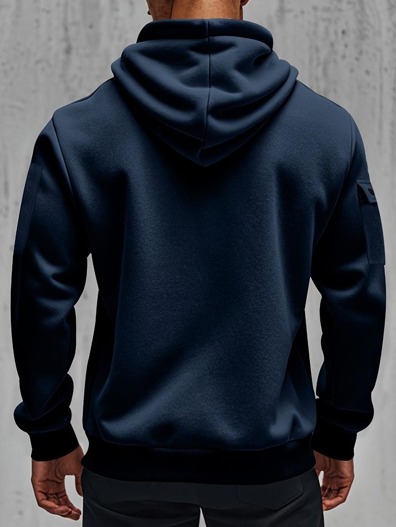 Product Introduction of A stylish windproof and fleece hoodie for autumn and winter warmth, perfect for casual parties 5