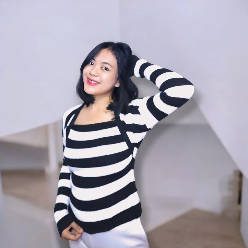 Product Introduction of ASCBDG || Baju Rajut Wanita Motif Garis,Bahan Premium Lembut dan Nyaman Cantik Panjang Sweater Top 2