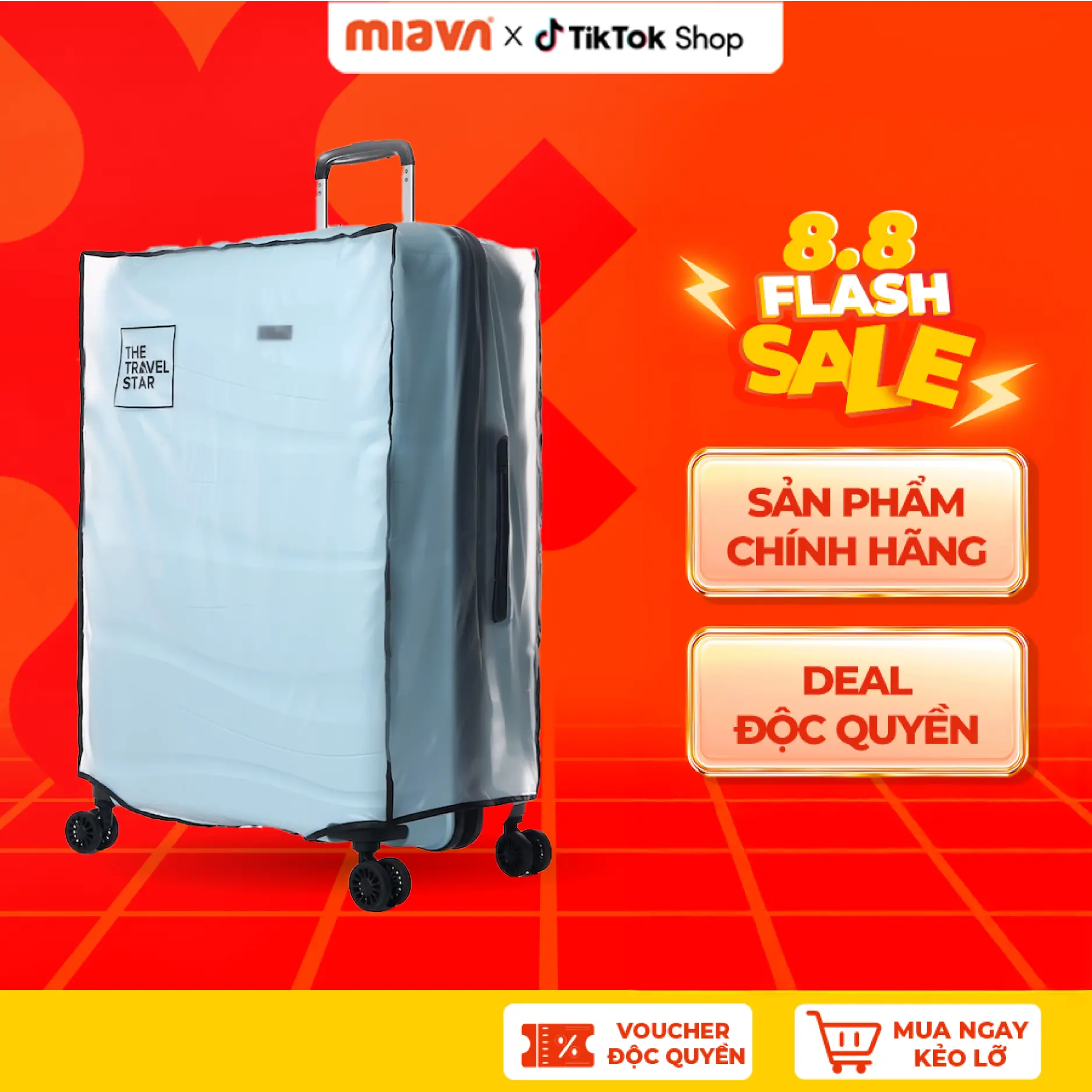 [PHỤ KIỆN] Bao trùm Vali The Travel Star Matte Cover – Áo trùm vali kéo du lịch tiện lợi. đóng mở vali nhanh chóng Phụ Kiện – MIA