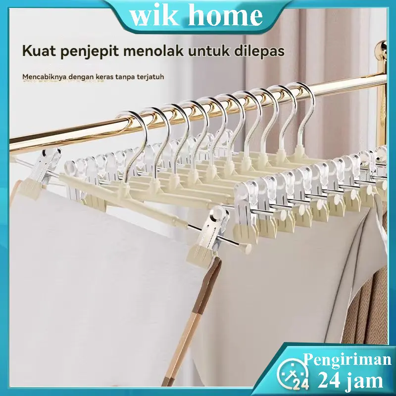 Hanger Celana Premium / Hanger Jepit Bahan/ Hanger Kerudung / Hanger Coating Premium Anti Karat/hanger baju/Gantungan Baju Jepit Dan Celana Gantungan Baju Hanger Jepit Besi Kawat Pants Hanger Clip Stainless Hanger Jepit Celana 1