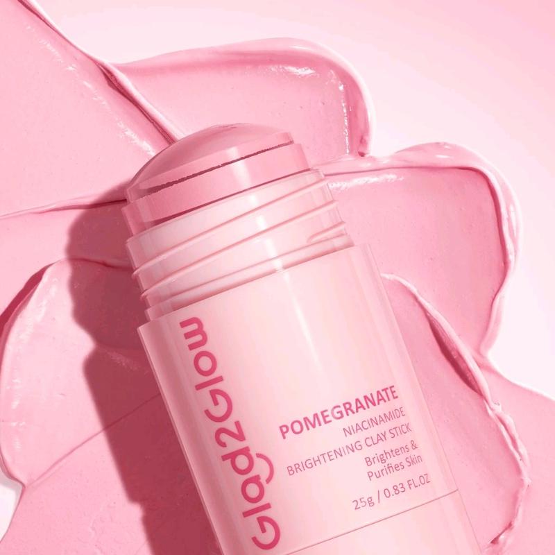 Clay Stick Glad2Glow Pomegranate Niacinamide Brightening 25g untuk Mencerahkan Wajah wajah berjerawat tea tree oil masker jerawat masker wajah untuk chicken skin g2gclaystickpink masker roll 5