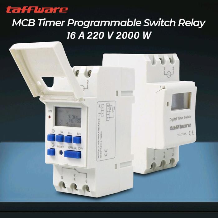 Jual Taffware Programmable Digital Timer Switch 28 Program 220V/25A ...