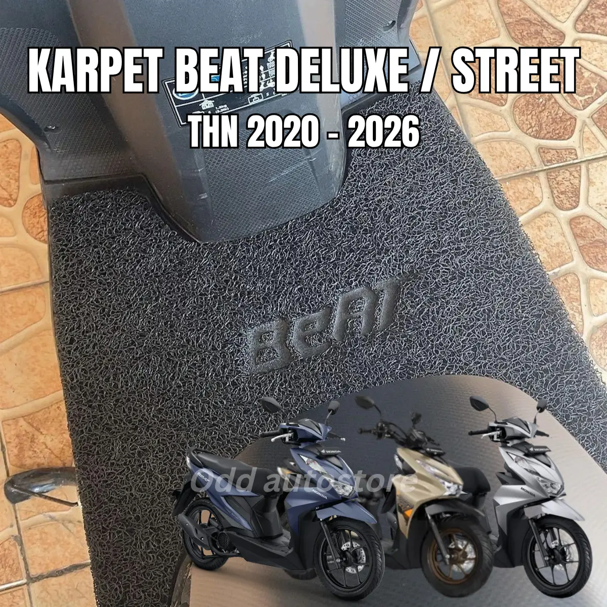 Karpet motor Beat Deluxe & Beat street 2020 - 2026 floor mat