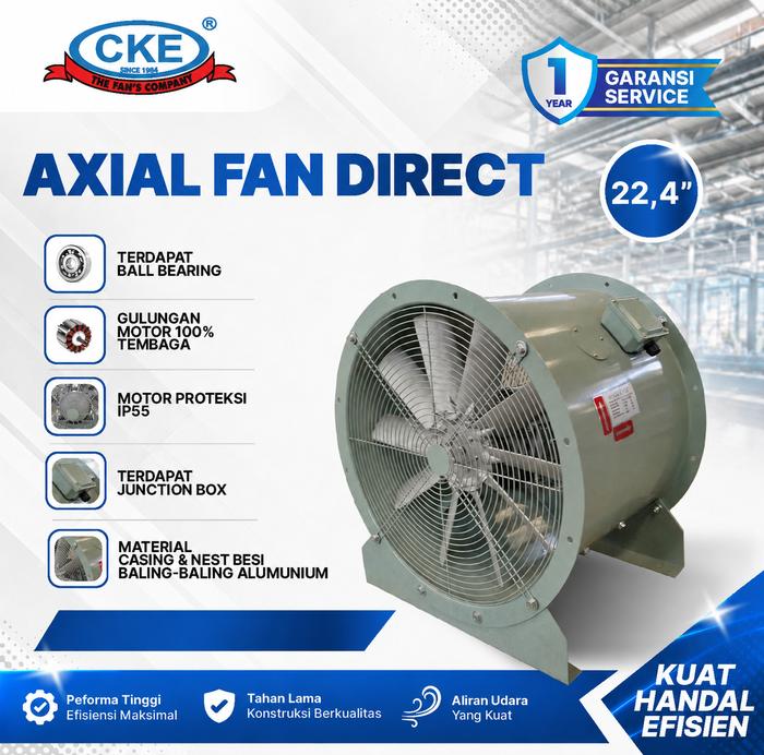 Jual CKE Axial Fan Direct 22.4 Inch AFI-560 Series 380V Exhaust Fan ...