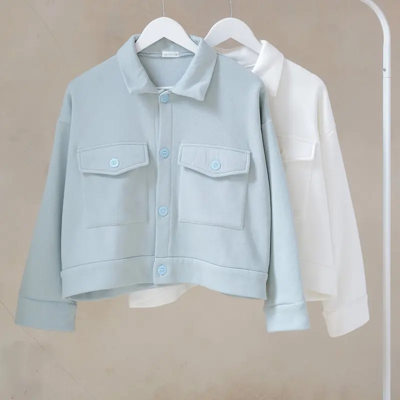jaket wanita olin button gaya casual korea Outer Lengan Panjang 4