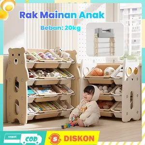 【PROMO】Rak Mainan Anak/Rak Buku Anak/Rak Serbaguna/Rak Buku/Rak Susun Serbaguna/Rak Mainan Anak Estetik