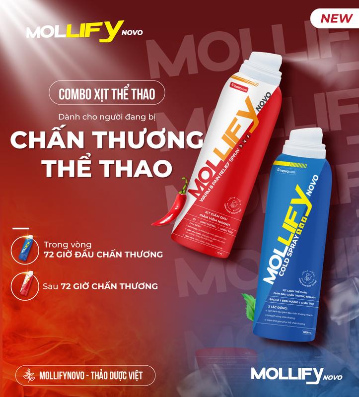  Combo Xịt Thể Thao Mollifynovo - Giảm Đau Nhức Và Tăng Hồi Phục Cơ Bắp Cho Người Đang Bị Chấn Thương 